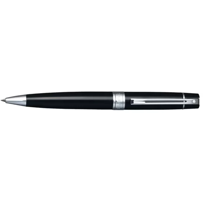 Sheaffer® 300 9312 Glossy Black Ballpoint Pen With Chrome Trim (with or without pouch)