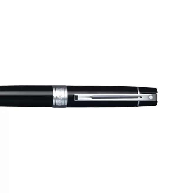 Sheaffer® 300 9312 Glossy Black Ballpoint Pen With Chrome Trim (with or without pouch)