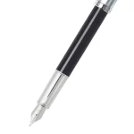Sheaffer Gift 100 9313 Fountain Pen (Fine) Black and Brushed Chrome with Chrome-Plated Trim