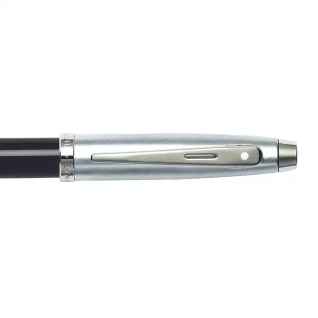 Sheaffer Gift 100 9313 Fountain Pen (Fine) Black and Brushed Chrome with Chrome-Plated Trim