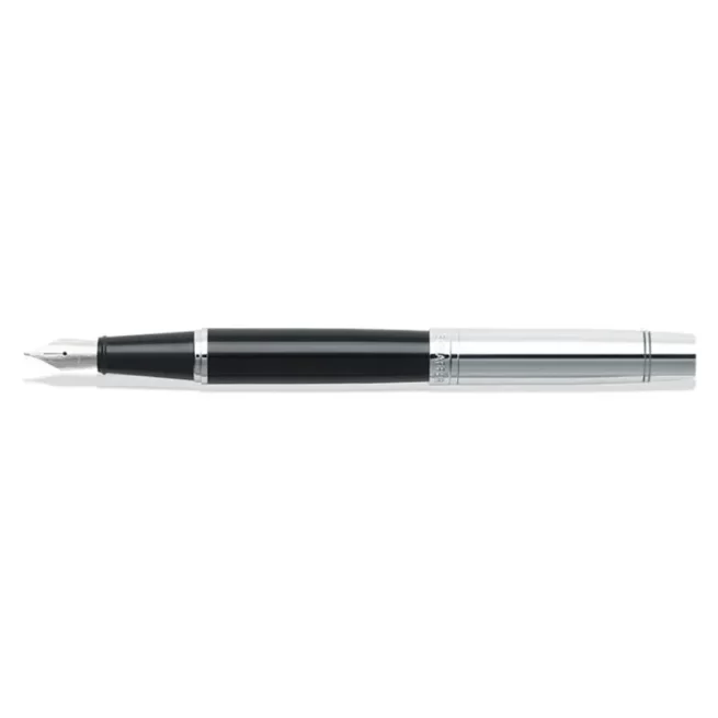 Sheaffer Gift 300 9314 Fountain Pen (Fine) Glossy Black and Chrome with Chrome-Plated Trim