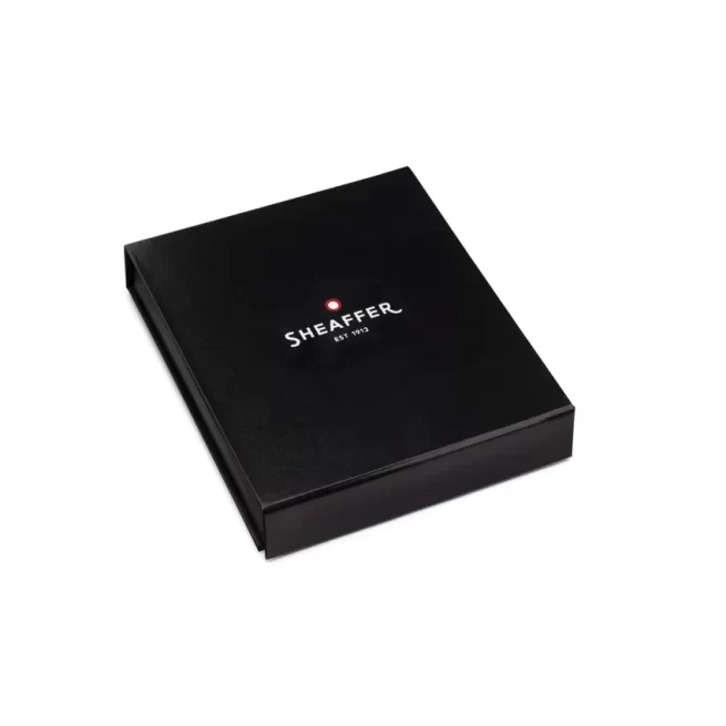 Sheaffer 100 G9340 Gift Set 100 Ballpoint Pen with Table Clock Bright Chrome with Gold Trims