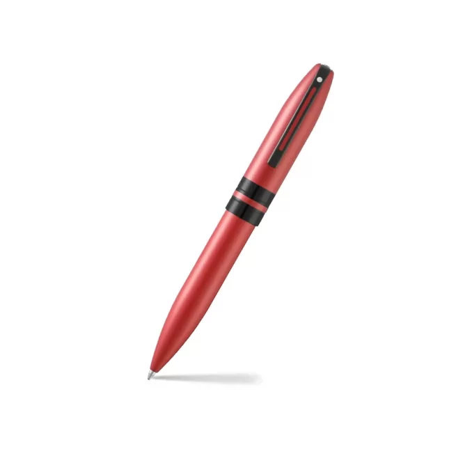 Sheaffer 9111 Icon Ballpoint Pen - Metallic Red with Glossy Black PVD Trim