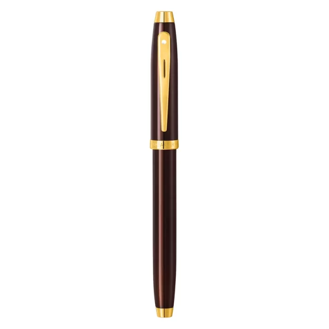 Sheaffer® 100 9370 Glossy Coffee Brown Rollerball Pen With PVD Gold-Tone Trim
