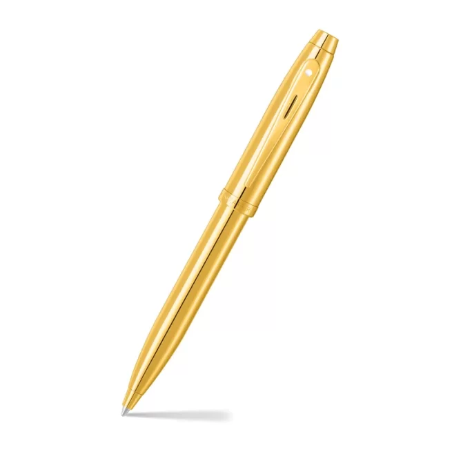 Sheaffer® 100 9372 Glossy PVD Gold Ballpoint Pen With PVD Gold Trim