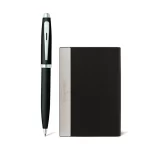 Sheaffer Gift Set 100 9317 Ballpoint Pen with Business Card Holder Matte Black with Chrome Trims