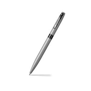 SheafferĀ® REMINDER 9019 Matte Gray Lacquer Ballpoint Pen With Black PVD trim.