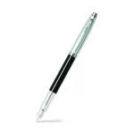 Sheaffer Gift 100 9313 Fountain Pen (Fine) Black and Brushed Chrome with Chrome-Plated Trim