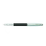Sheaffer Gift 100 9313 Fountain Pen (Fine) Black and Brushed Chrome with Chrome-Plated Trim