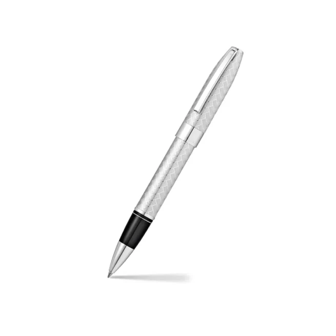 Sheaffer 9062 Legacy Engraved Chevron Pattern Rollerball Pen - Polished Chrome with Polished Chrome Trim