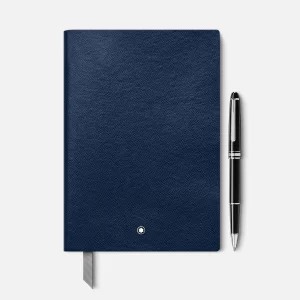 Set With The Meisterstück Classique Platinum-coated Rollerball And Notebook #146 Blue