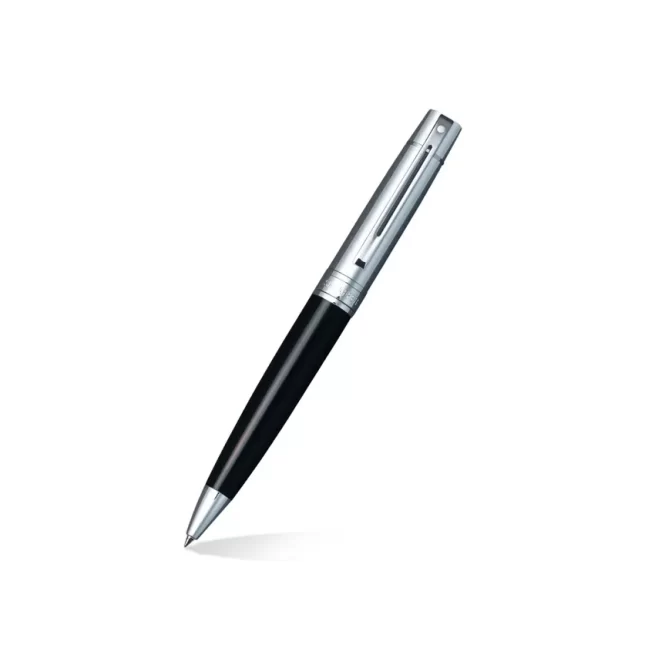 GIFTSET SHEAFFER 300 G9314 GLOSSY BLACK BARREL CHROME CAP WITH CHROME PLATED TRIMS BP WITH BCH