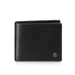 Gift Set Lapis Bard Contemporary Ballpoint Pen With Mayfair Coin Pocket Wallet Black and Chrome