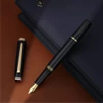 Lapis Bard Contemporary Fountain Pen (Medium) - Black with Gold Trims