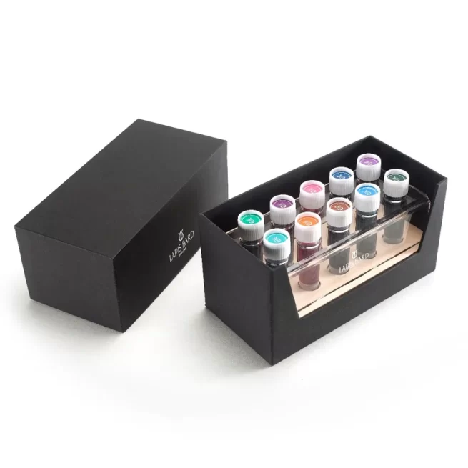 Lapis Bard Ink Vial Kit set of 10colors in 5ML Vial Each with Acrylic Stand