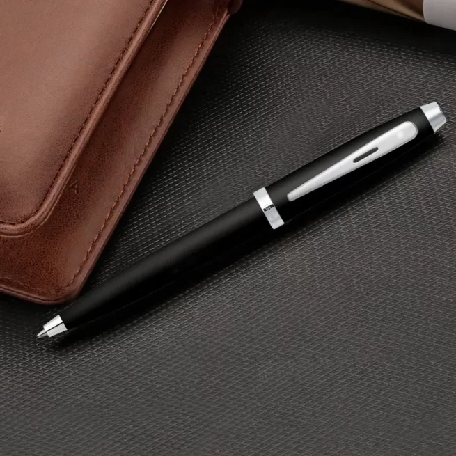 Sheaffer Gift 100 9338 Ballpoint Pen Glossy Black with Chrome-Plated Trim