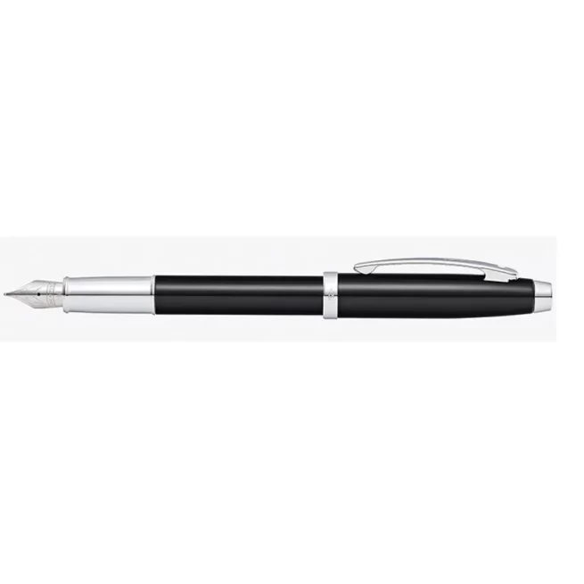 Sheaffer Gift 100 9338 Fountain Pen (Medium) Glossy Black with Chrome-Plated Trim