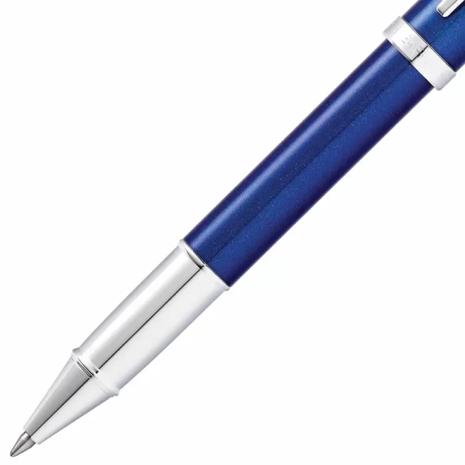 Sheaffer Gift 100 9339 Rollerball Pen Glossy Blue with Chrome-Plated Trim