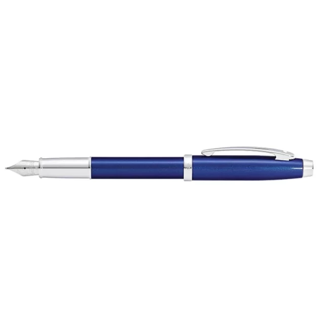 Sheaffer Gift 100 9339 Fountain Pen (Medium) Glossy Blue with Chrome-Plated Trim