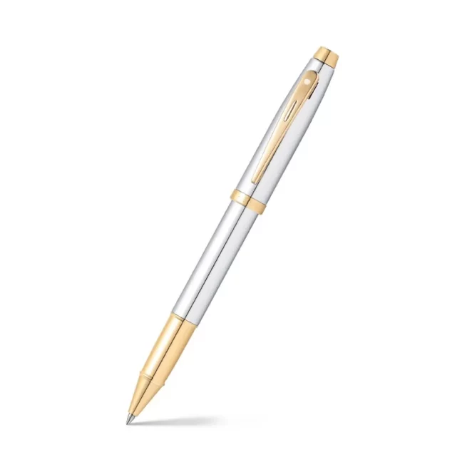Sheaffer 9340 Gift 100 Rollerball Pen Bright Chrome with Gold Tone Trim