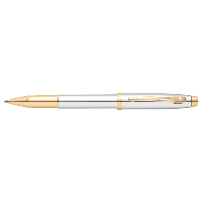 Sheaffer 9340 Gift 100 Rollerball Pen Bright Chrome with Gold Tone Trim