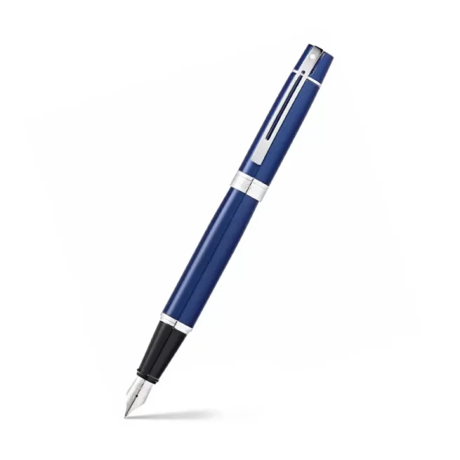 Sheaffer 9341 Gift 300 Fountain Pen (Medium) Glossy Blue with Chrome-Plated Trim