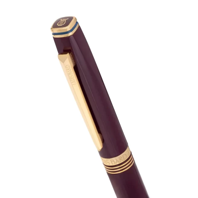 Lapis Bard Contemporary Bordeaux Ballpoint Pen Gold Trims