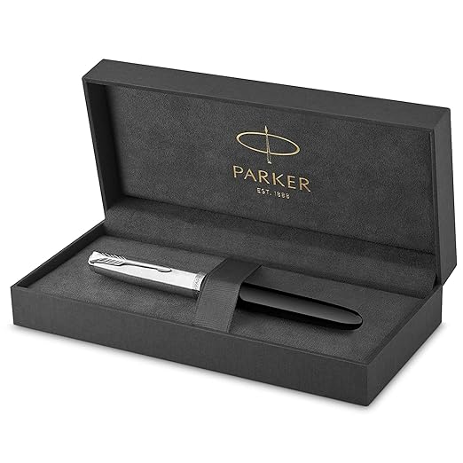 Parker 51 Black Chrome Trim Ballpoint Pen ‎9000031541