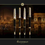 Waterman Expert Reflections of Paris Gold Trim Ballpoint Pen