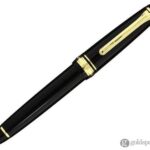 Sailor 1911 Standard Black With Gold Trim {14K-M} Gold Fountain Pen.